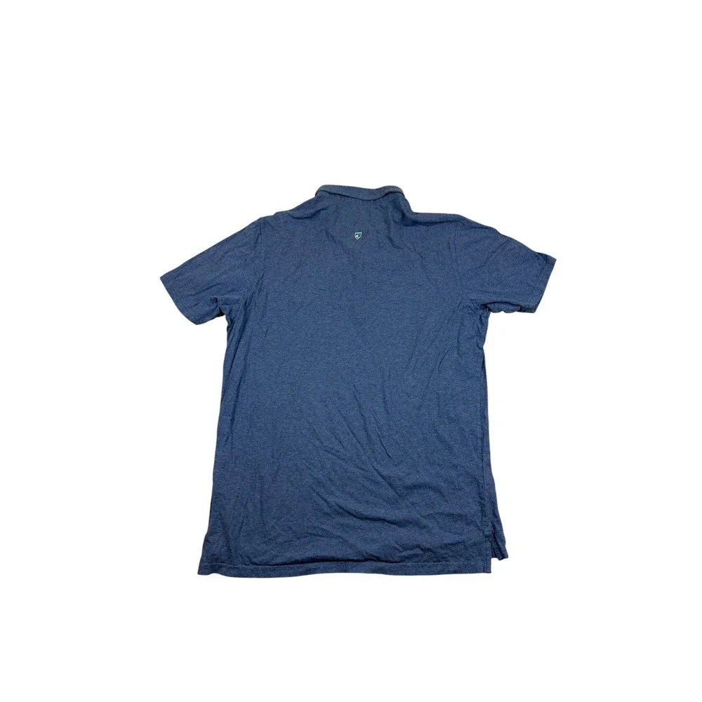 Kuhl Wildfibre Mens Blue Heather Organic Cotton Short Sleeve Polo Shirt Size M